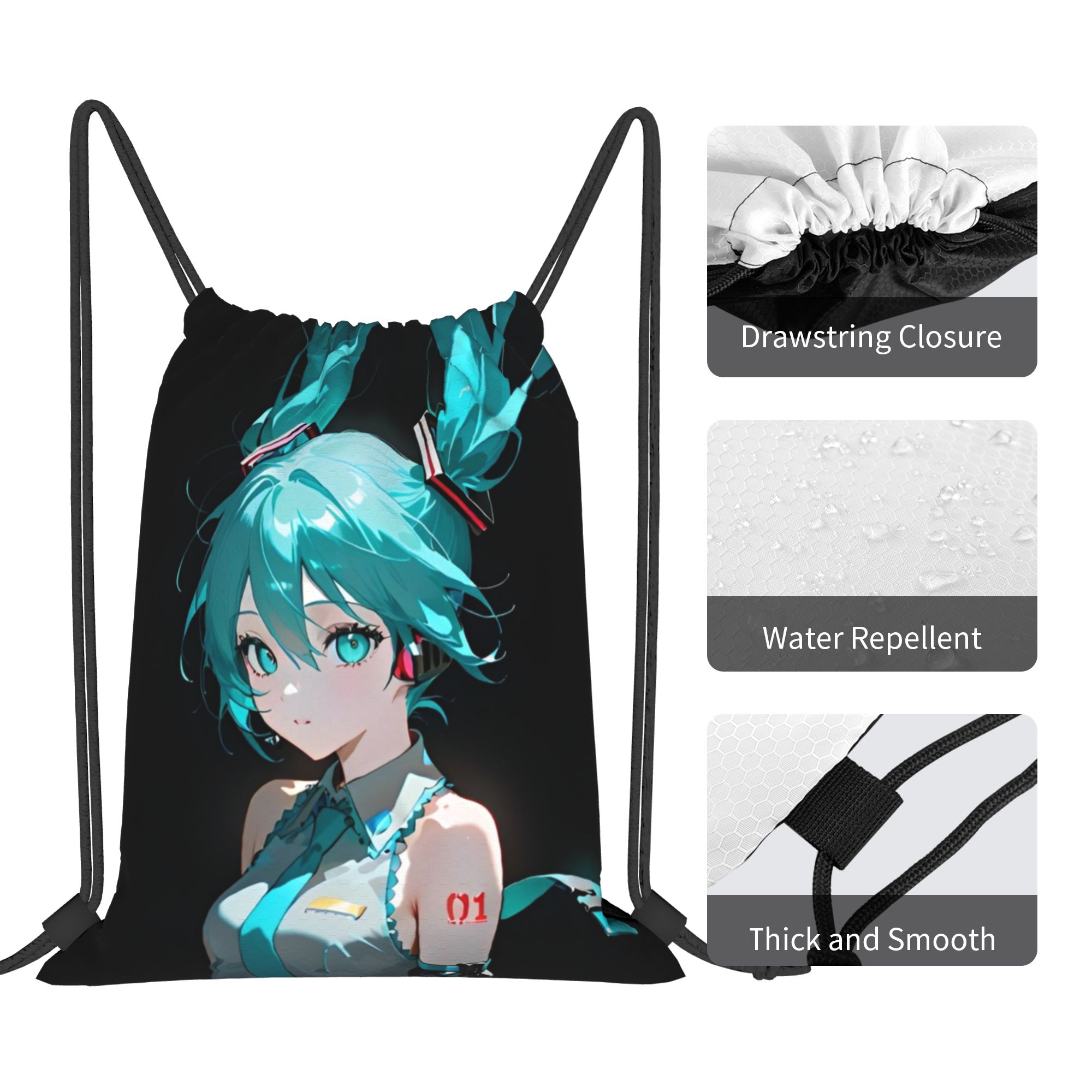 H-Hatsunes Mikus Bag Tas Pungg - Drawstring Gym Bag ulasan dan harga